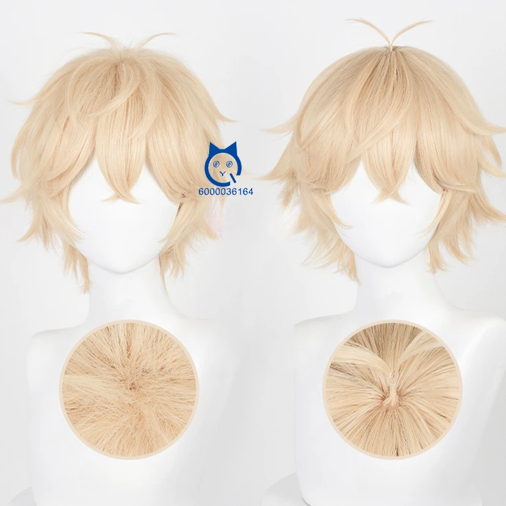 Kilo Mr Love:Queen's Choice Anime Game Cosplay 30cm Golden Unisex New Arrival Wig Heat Resistant Synthetic Hair Comic Con Party