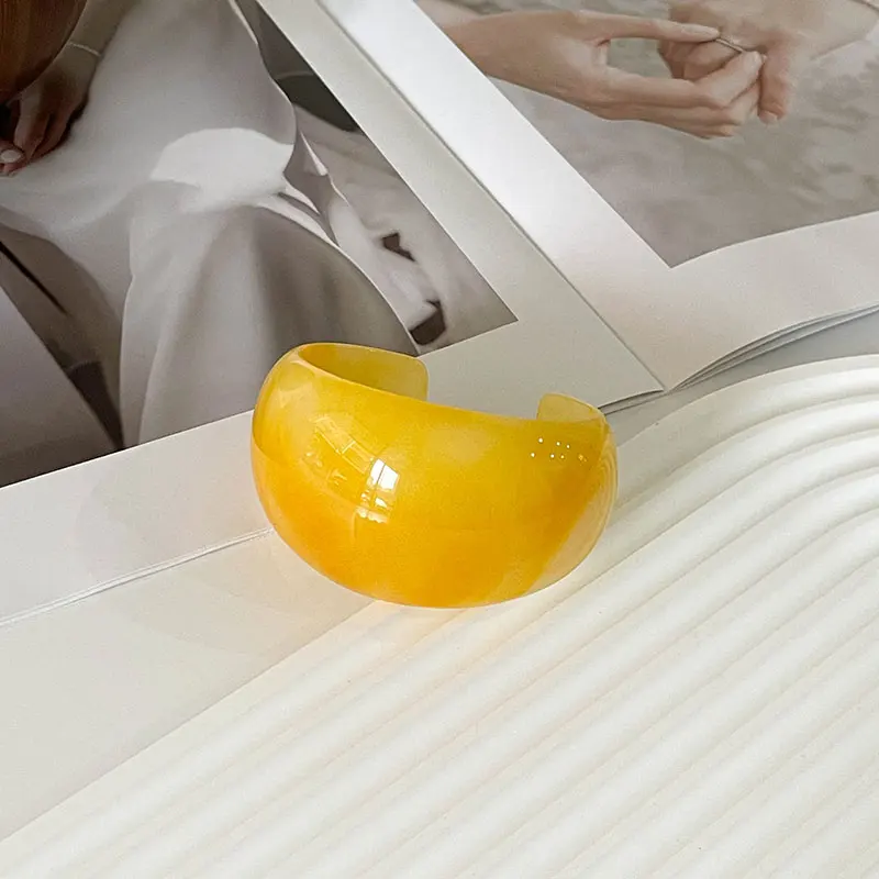 Широкий браслет из искусственного нефрита для женщин и девушек простой открытый