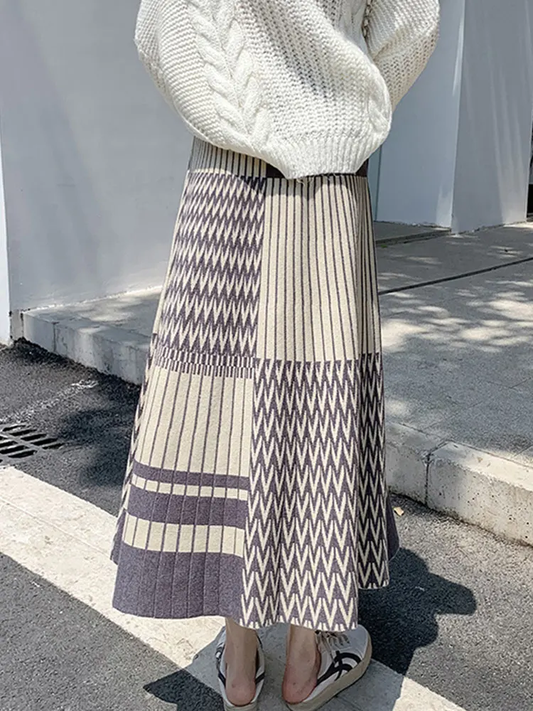 SURMIITRO супер качество 2022 зимняя корейская мода Толстая теплая вязаная миди