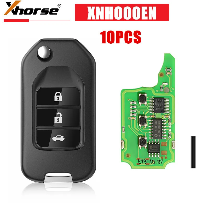 

10PCS/LOT XHORSE XNHO00EN Universal Remote Key For Honda Type Wireless XN004 3 Buttons With NXP Chip for VVDI2/VVDI Key Tool