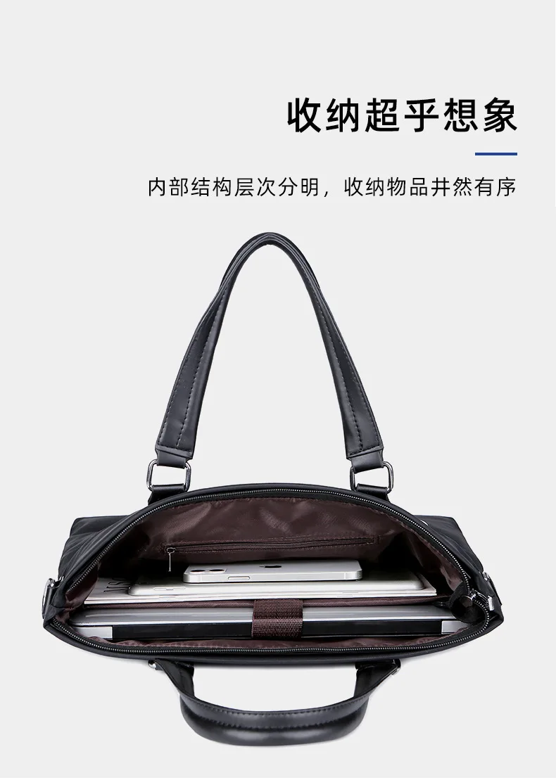 Fashion Men Briefcase High Quality Shoulder Bags Men 14 Inch Laptop Travel Crossbody Bags Male Waterproof Oxford Handbags