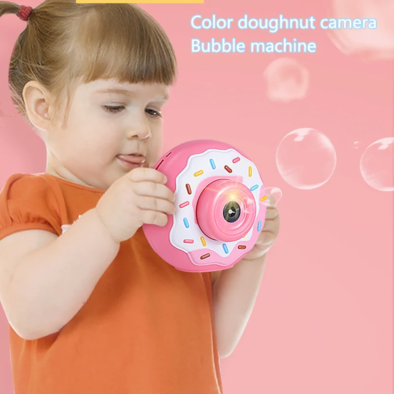 

Popular Children's Color Doughnut Camera Bubble Machine Pig Bubble Electric Automatic Bubble Water Boy and Girl Toys Hand Gifts