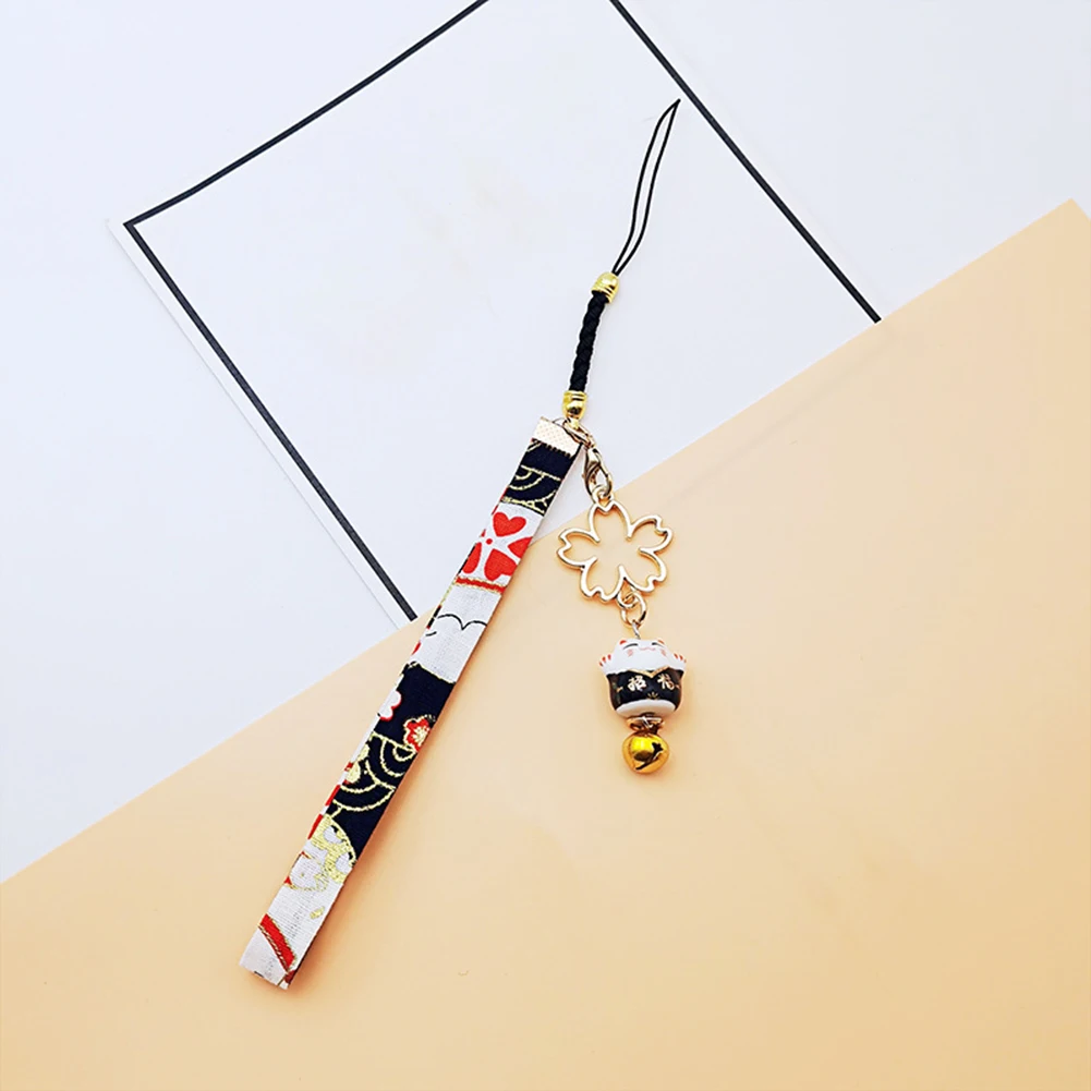 Cute Cartoon Lucky Cat Keychain Maneki Neko Trinkets Car Phone Accessory Bag Pendant Good Luck Fortune Wealth Lover Gift