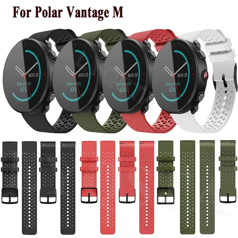

Pulsera de silicona para Polar Vantage M, repuesto de correa de reloj inteligente oficial, transpirable, accesorios