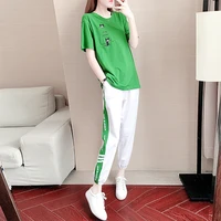 667 sports womens 2022 summer two piece sets womens outifits casual korean fashion patched pocket embroidery two piece set