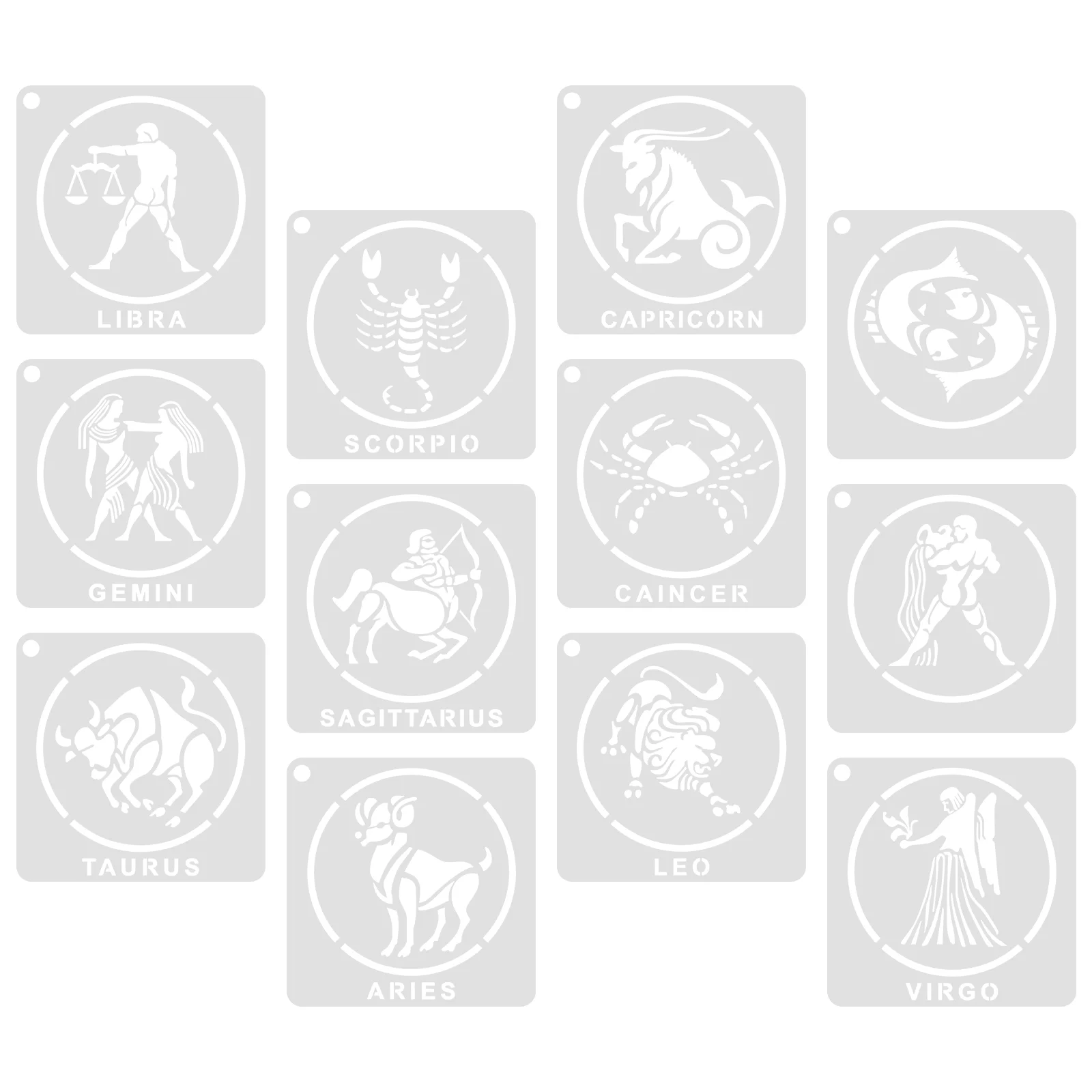 

12pcs 12 Horoscope Template Painting Templates