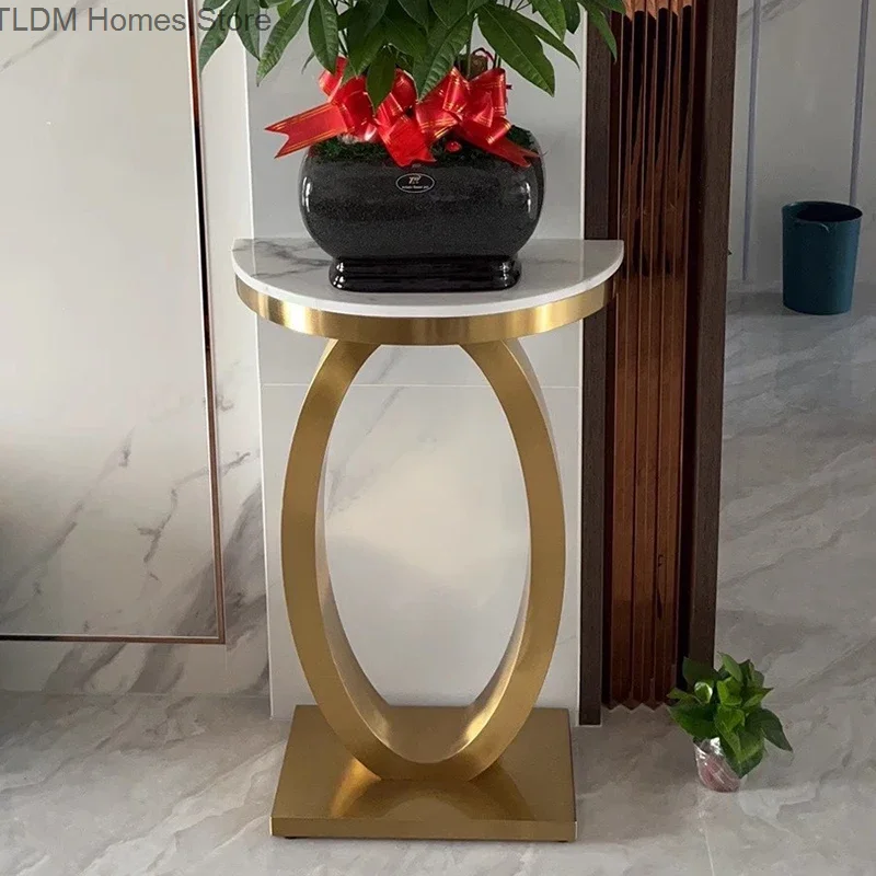 Консоль дизайнерская металлическая для гостиной роскошный угловой столик в