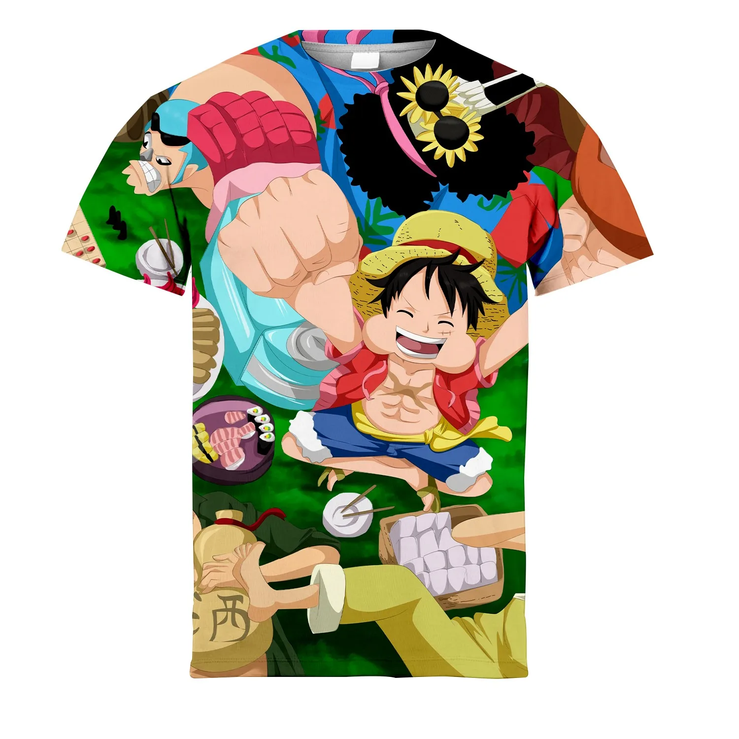 

2023 New 3d Personality Printed One Piece Kawaii Cartoon Characters Loose Creative Casual Short Sleeve Sports Breathable Top