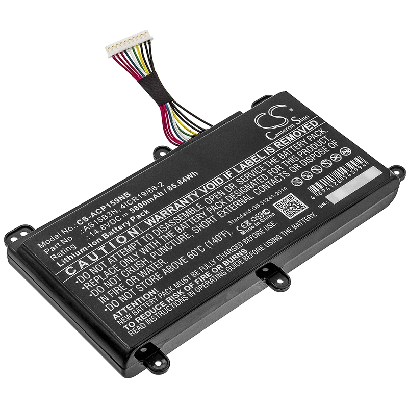 

5800mAh AS15B3N KT.00803.004 4ICR19/66-2 Battery for Acer Predator 17 G9-792-76MM Predator 17 G9-791-760F