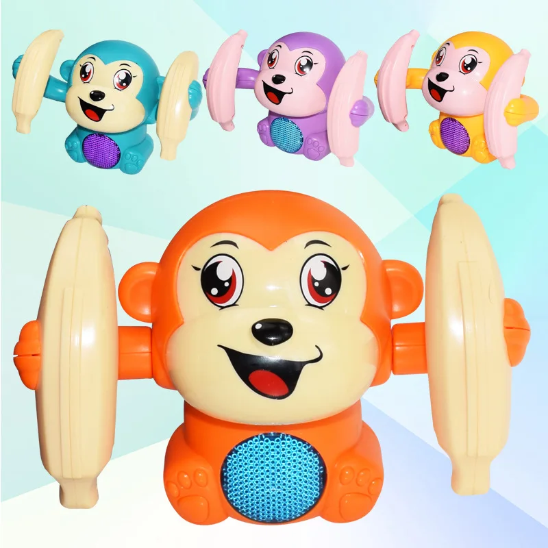 1pcs Baby Voice Control Rolling Little Monkey Toy Walk Sing Brain Game Interactive Crawling Electric Toys for Kids