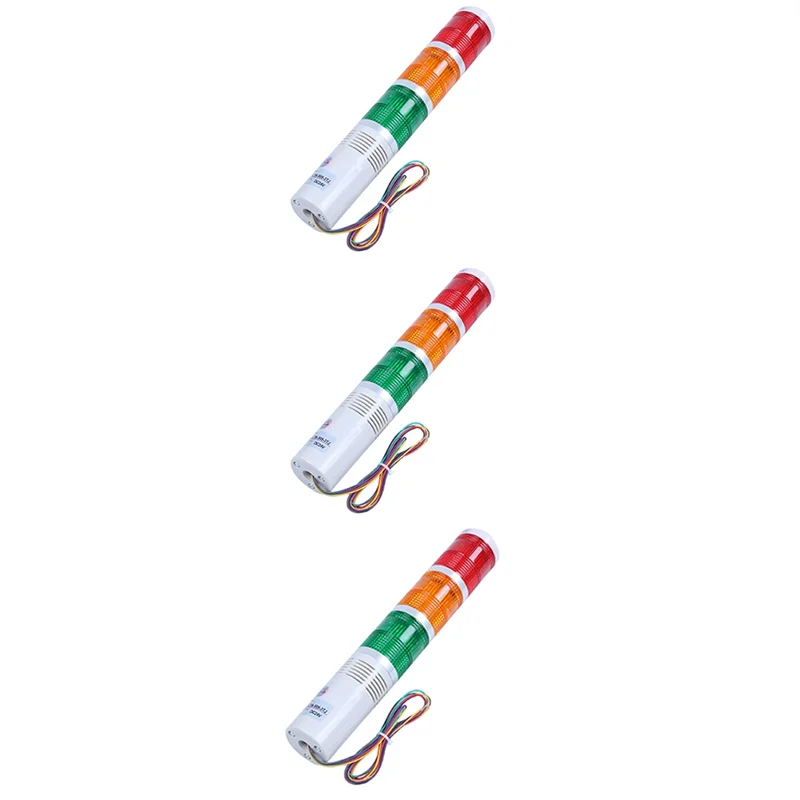 

3X AC/DC 24V Red Green Yellow LED Lamp Industrial Tower Signal Light