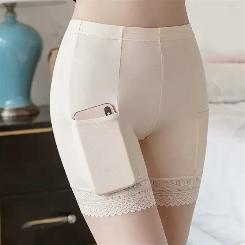 

Женское летнее нижнее белье, бесшовные шорты с карманами, защитные штаны, женские шорты высокого качества, большие размеры, защитные штаны для женщин