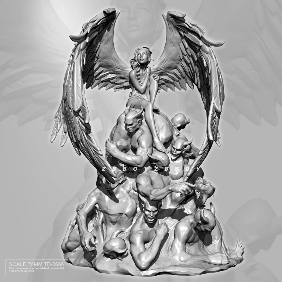 

76mm Resin model kits figure beauty colorless and self-assembled TD-3666