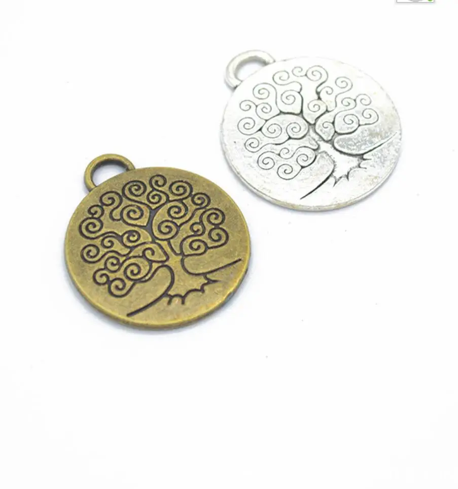 

4pcs Charms World Peace Life Tree 27*24mm Antique Silver Color Pendants Making DIY Handmade Tibetan Finding Jewelry F0517