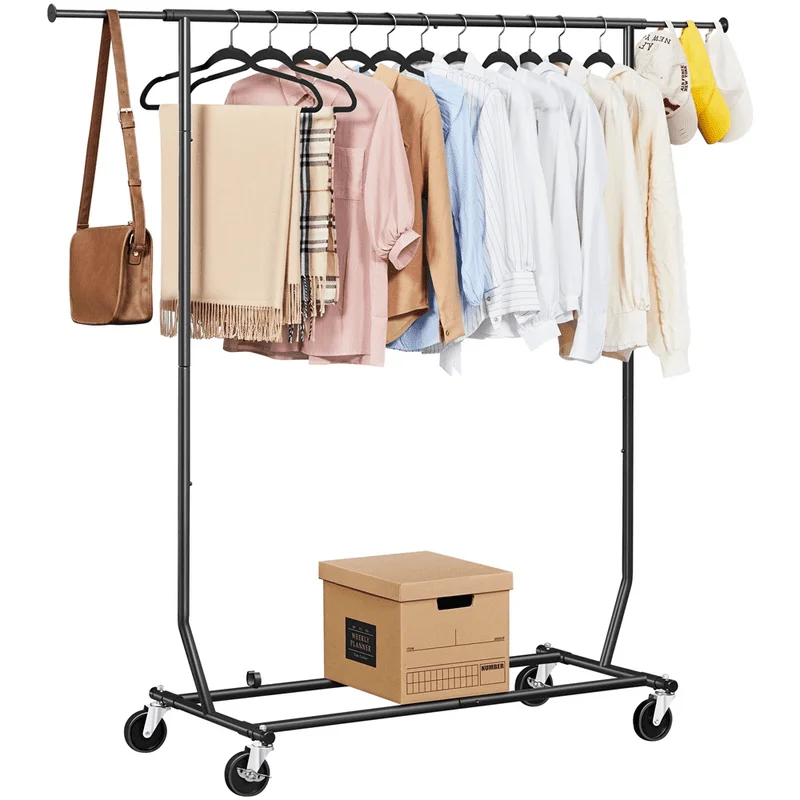 

Rolling Garment Rack With Casters, Black