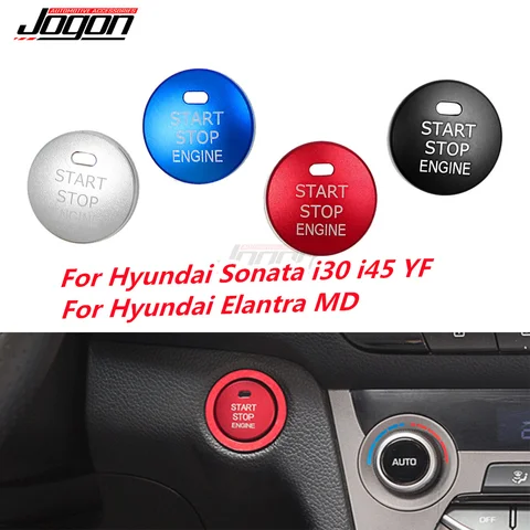 Для Hyundai Sonata i30 i45 YF для Hyundai Elantra MD Кнопка зажигания двигателя зажигания кнопка старт стоп переключатель крышка наклейка интерьер
