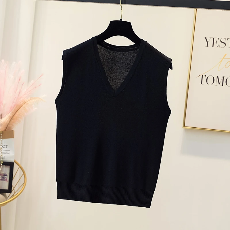 

Женский трикотажный свитер-безрукавка из вискозы, с V-образным вырезом