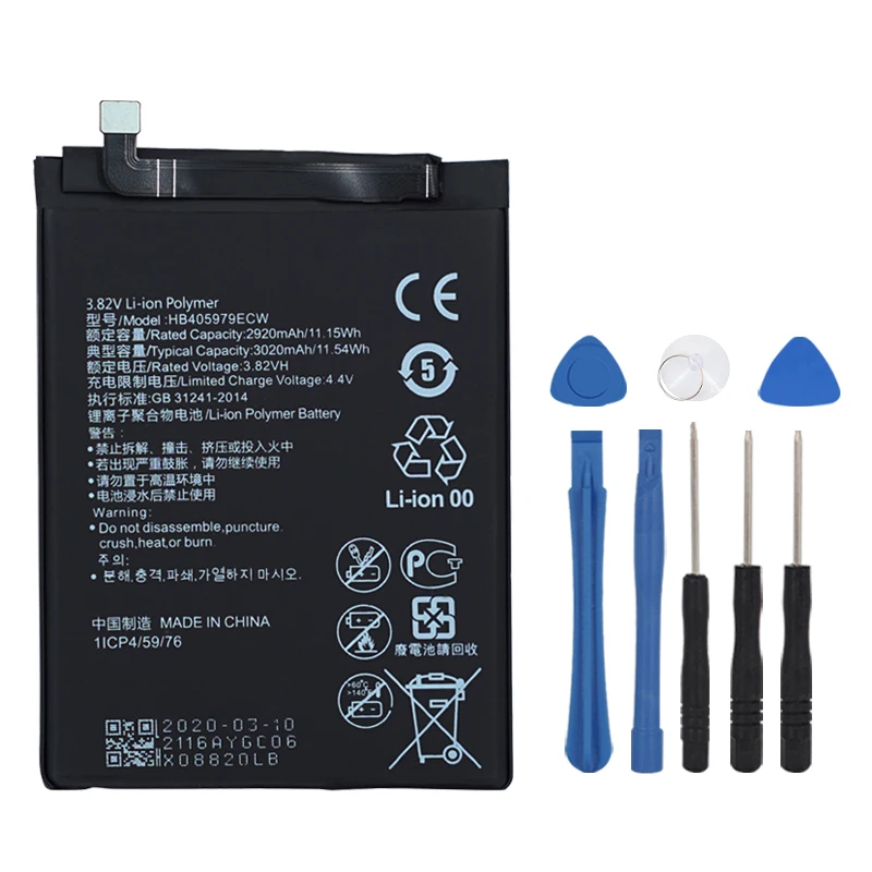 

Аккумулятор HB405979ECW на 3020 мАч для Huawei Honor 6A, 8A, DLI-AL10 DLI-AL10B DLI-TL20 DLI-L22 LX1, L41, L29, AL00 + Инструменты