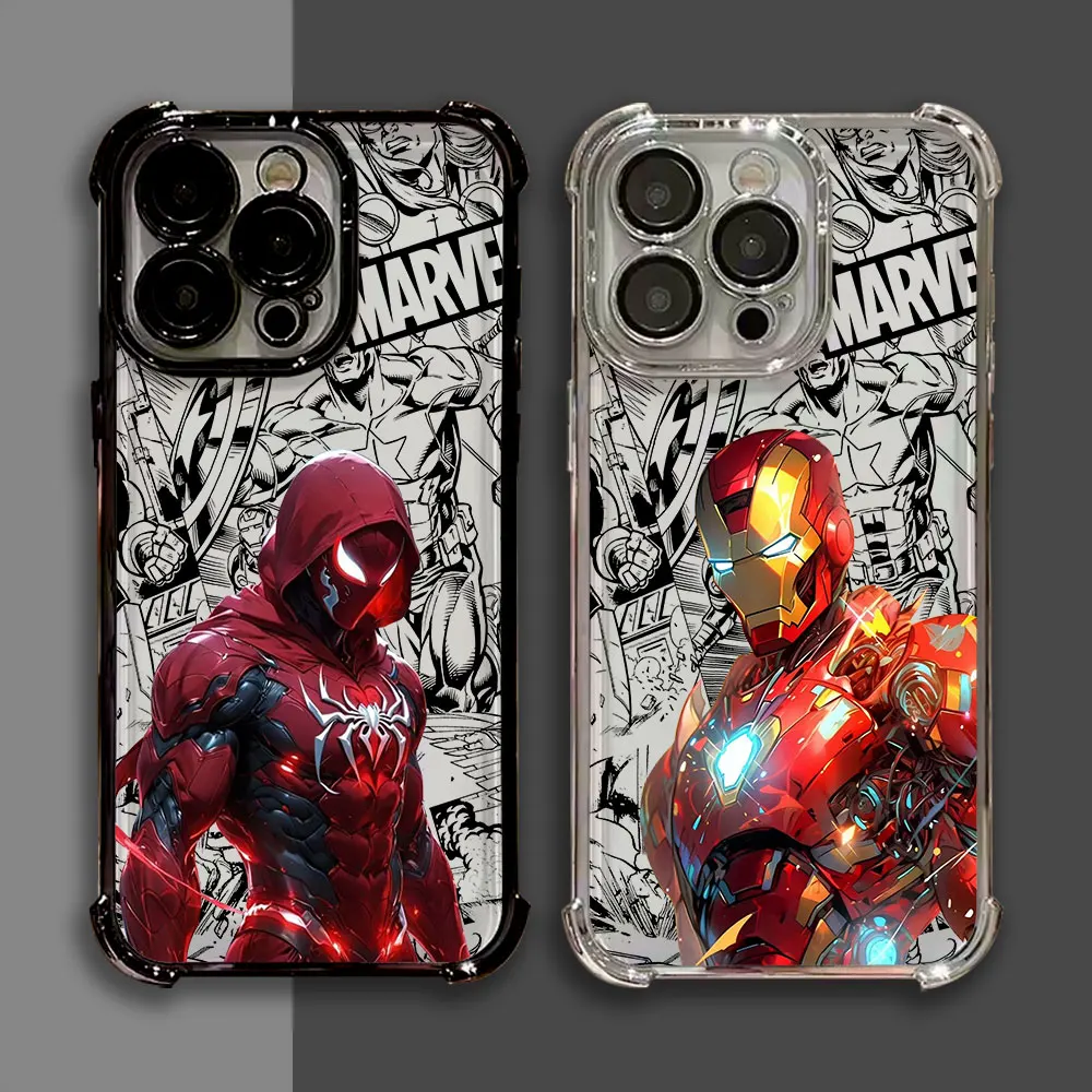 Фото Роскошный силиконовый чехол Iron Spider Man Captain America для iPhone 17E, 17, 16 Pro, 15, 14, 13, 12, 11 Pro Max, 17 Air, 16 E Plus №2