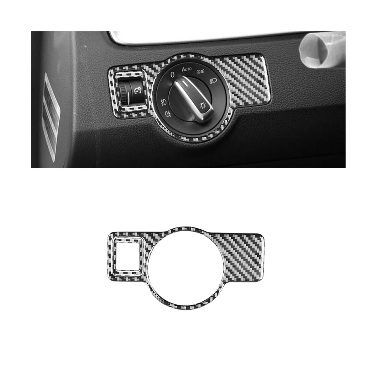Мягкая наклейка для переключателя автомобильной фары из углеродного волокна CC