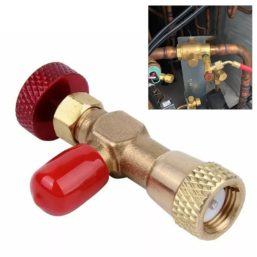 

R410A Refrigeration Charging Adapter For 1/4\" Safety Valve Service High Strength Hardness 1/4 '' - 5/16 Flow Control Valve