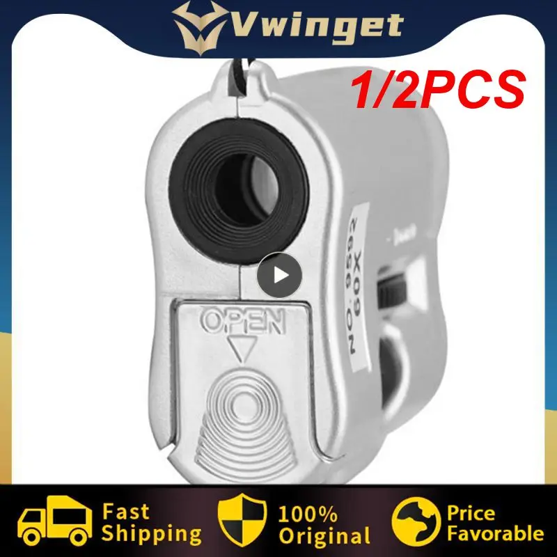 

1/2PCS Handheld Magnifying Glass Mini Pocket Microscope Loupe UV Currency Detector Jeweler Magnifier With LED Light MINI