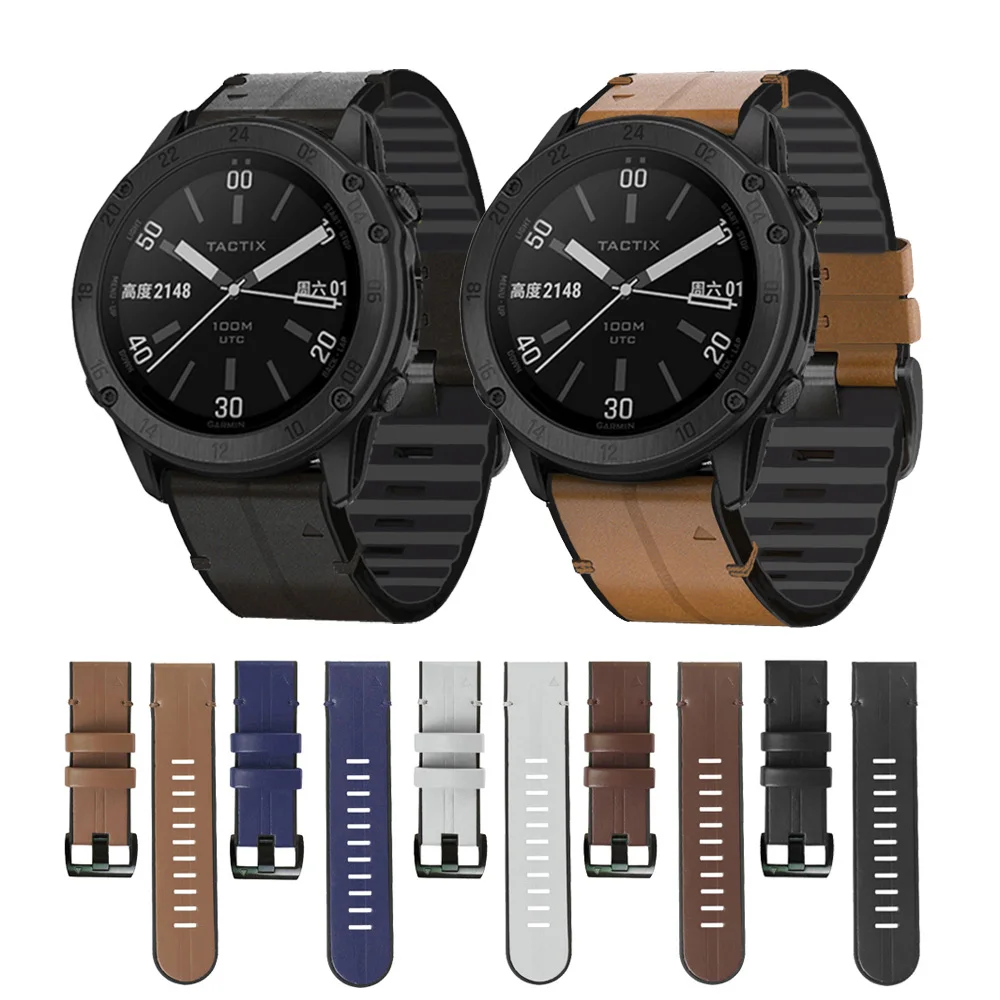 

For Garmin TACTIX DELTA Smart Watch Strap 26mm Leather Quick Fit Bracelet For Garmin Fenix 7 6 6 5 Enduro Descent MK1 2 2i Band