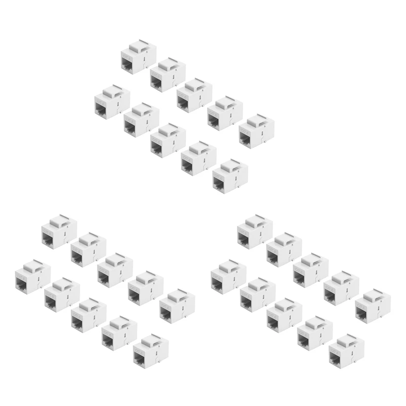 

30Pcs RJ45 Connector Keystone Jack Cat6 Extension Coupler Ethernet Network LAN Cat 6 Coupler Jacks Extend Adapter,White