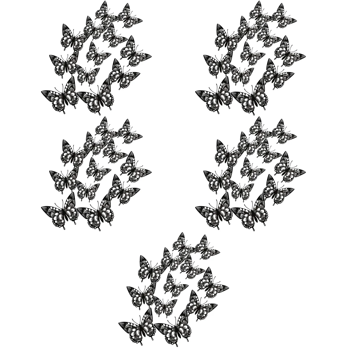 

120 Indoor Butterflies Decals Wall Decorative Stickers 3D Butterflies Ornaments