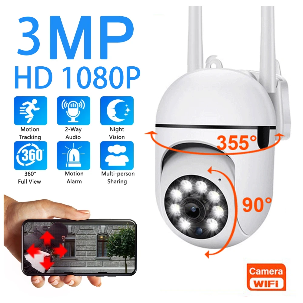 

5G Wi-Fi камера видеонаблюдения 3MP IP HD 1080P IR полноцветная с ночным видением, защита для безопасности, Спортивная уличная камера видеонаблюдения