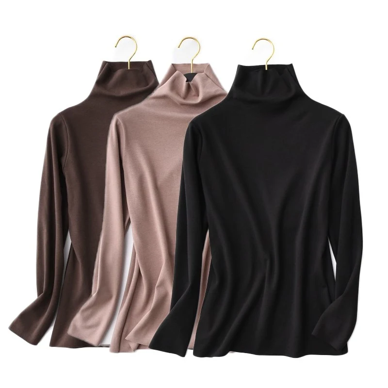 Ramadan Eid Mubarak Muslim Fashion Abaya Dubai Turtleneck Tops Islamic Clothing High Neck Blouse Inner Basic Undershirt Pullover