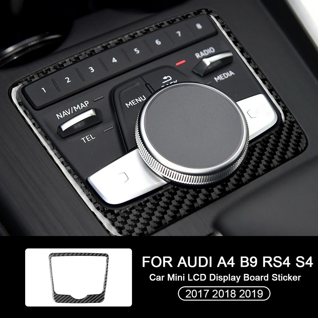 

Для Audi A4 B9 RS4 S4 2017 2018 2019 Автомобильный интерьер из углеродного волокна автомобильный мини ЖК-дисплей доска наклейка украшение отделка наклейка Стайлинг