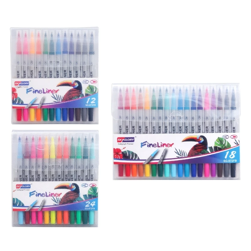 

Multicolor Drawing Pens Set Hand-painted Pens for Coloring 12/18/24 Color Option