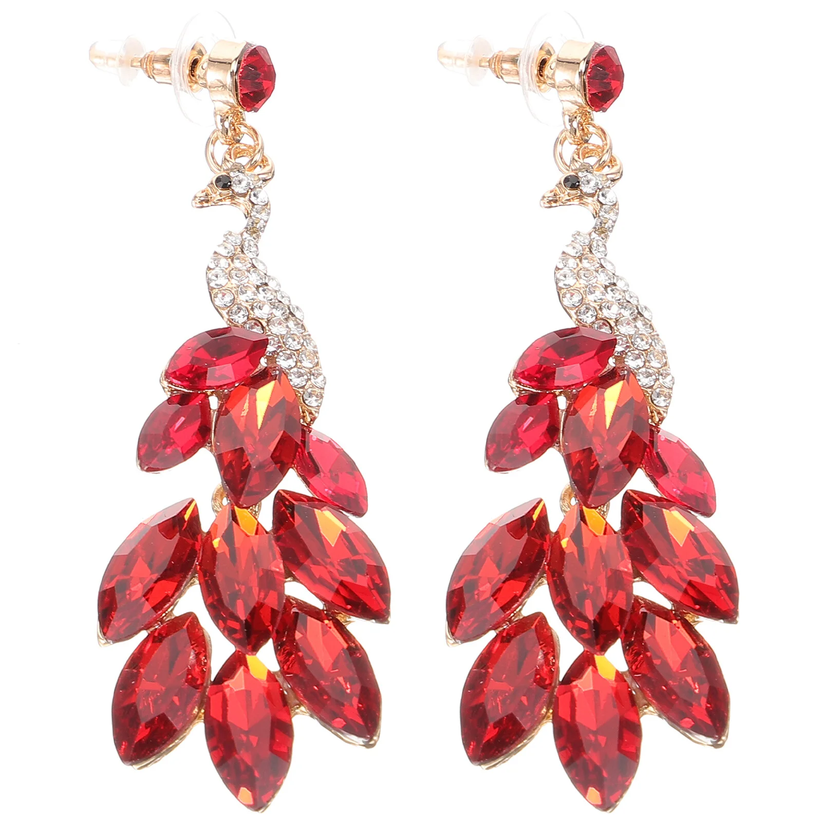 

Peacock Women's Earrings Decorative Rhinestone Jewelry Dangle Pearl Fashion Gifts Diamond Trendy Statement Bohemia Drop