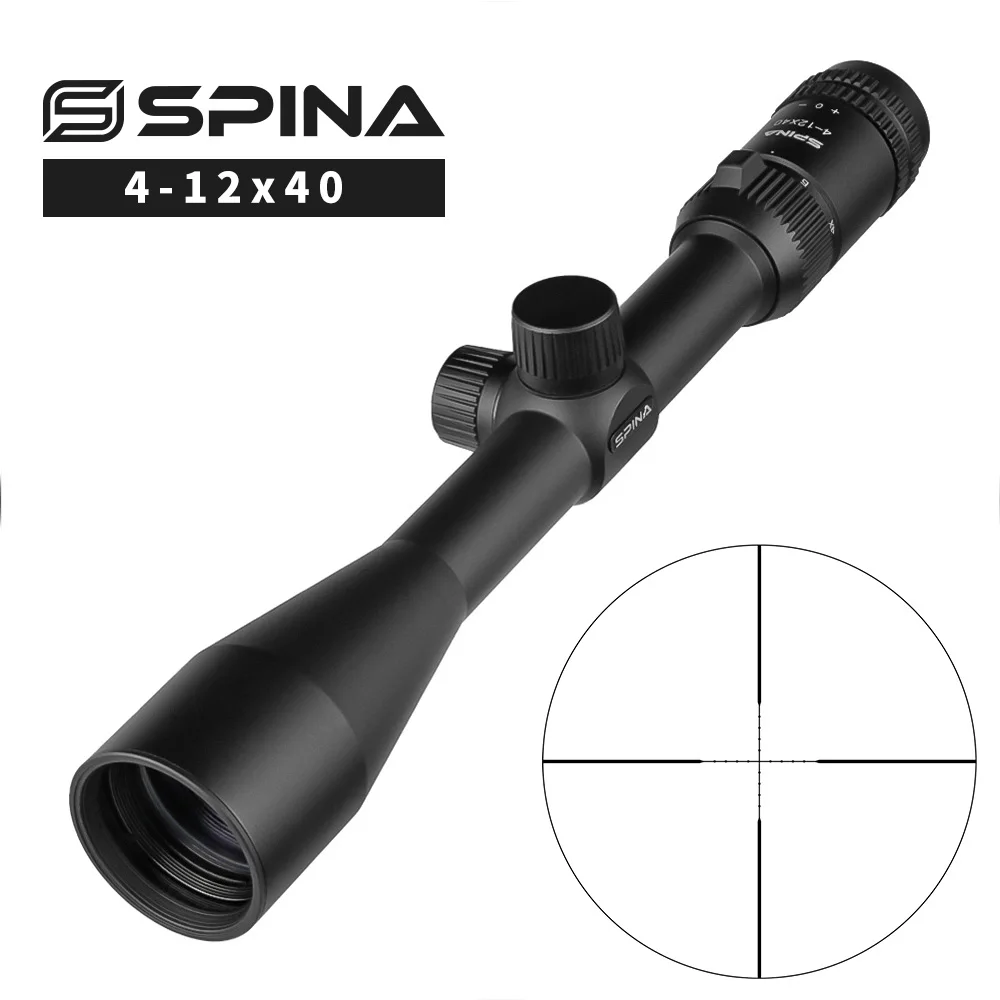 SPINA Optics 4-12x40 HD Tactical RifleScope Sight Mirror Air Rifle Medium/Long Range Amplified Hunting Shooting