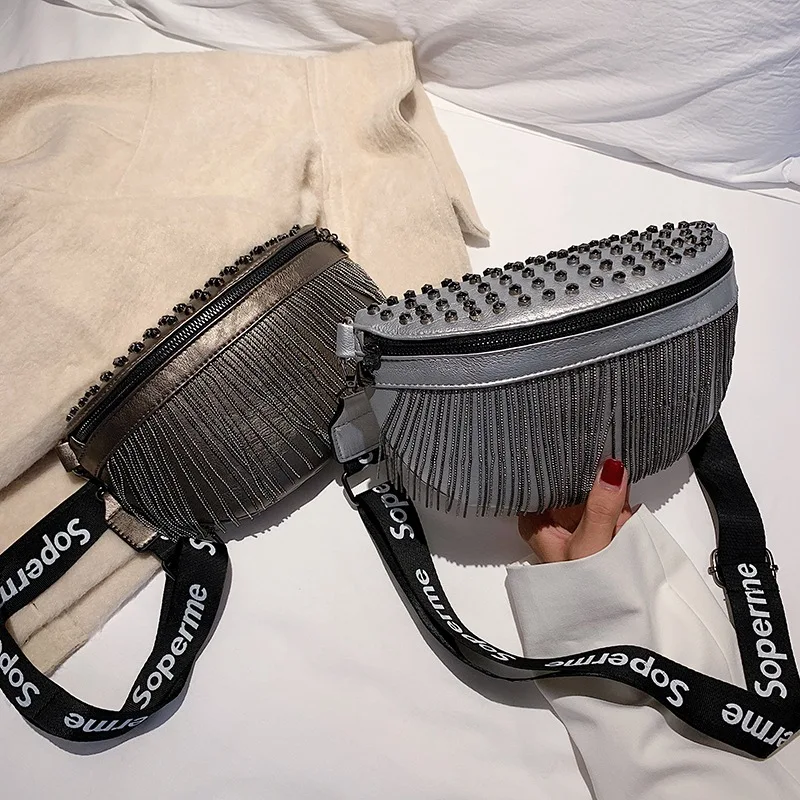 

Роскошные дизайнерские модные поясные сумки с бахромой 2022, забавная женская сумка через плечо, нагрудная сумка через плечо