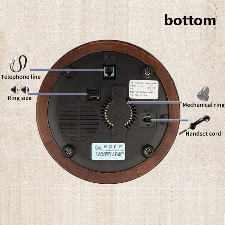 Европейский старинный стационарный телефон с идентификатором звонящего номера