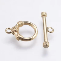 2sets brass toggle clasps ring long lasting plated real 18k gold plated nickel free ring
