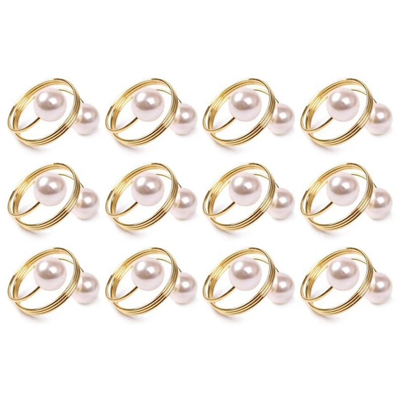 

Женский набор колец из 12 золотых колец для салфеток, держатель для планшетов, Пасхальная подставка, кольцо с пряжкой, семейный сбор