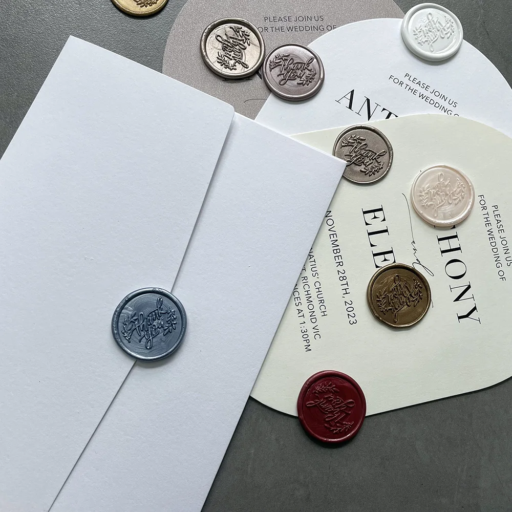 

Finished wax seals self-adhesive,thank you patterns, for invitation cards,envelope and gifts