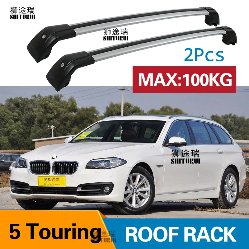 2Pcs Roof bars For BMW 5-Series Touring wagon  5-dr Estate F11 2011-2017 Aluminum Alloy Side Bars Cross Rails Roof Rack Luggage