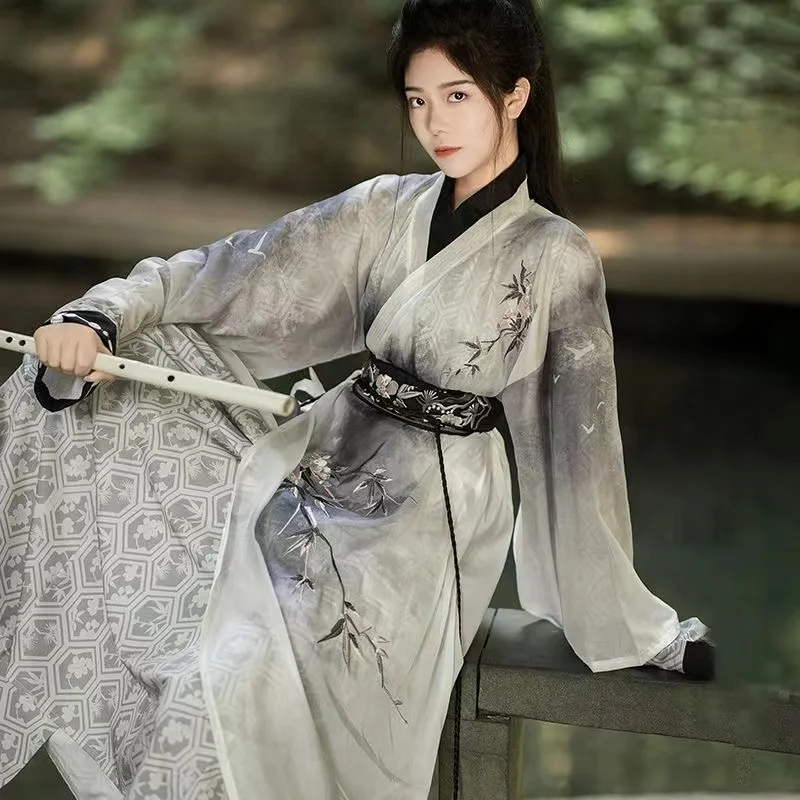 Традиционное китайское платье с вышивкой ханьфу прямой костюм для мужчин и