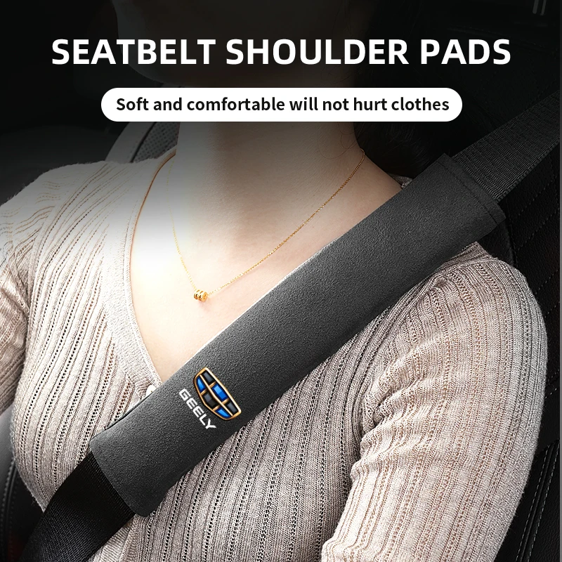 

Car Seat Belt Shoulder Pads Universal Seat Belt Cover Car Accessories For Geely Atlas SUV Boyue Borui Coolray Emgrand NL3 EX7 X7