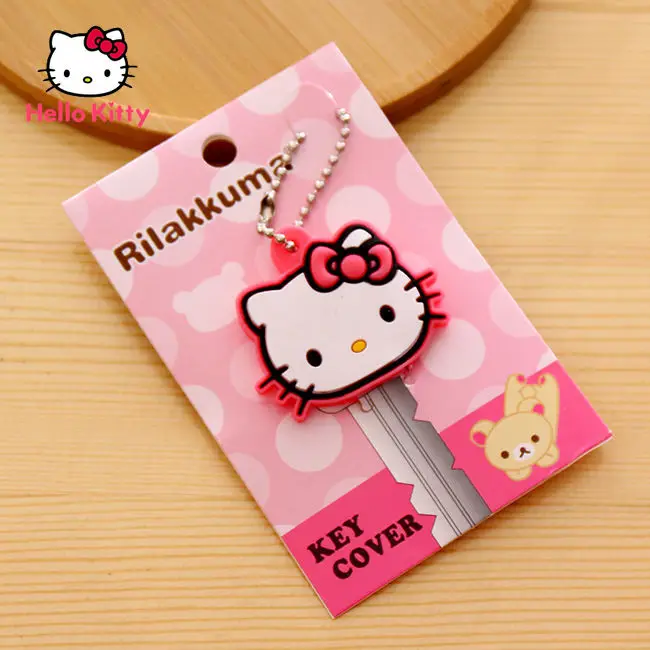 

Hello Kitty Cute Cartoon Soft Silicone Key Cover Creative Keychain Key Chain Protective Cover Pendant