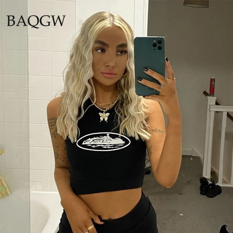 Летний облегающий короткий топ сексуальные женские укороченные топы без рукавов