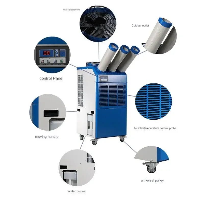 Промышленный воздушный охладитель Вентилятор Водяной 3800 Вт/12000 БТЕ 60 кг