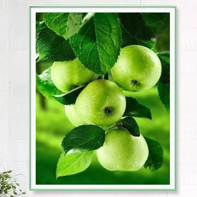 

Green Apple 5D Diamond Painting DIY Full Diamond Art Embroidery Large Restaurant Office Home Decor Diamond Cross Stitch Kits