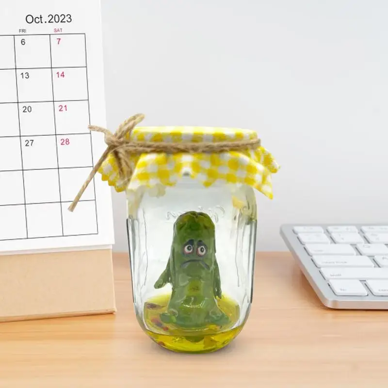 w słoiku figurka ręcznie robiona śliczna emocjonalna podpórka marynarka zabawny mały szklany słoik z marynarką emocjonalne wsparcie marynuj