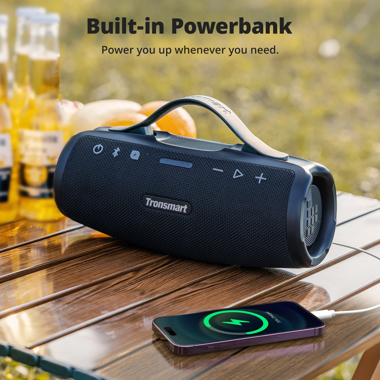 Динамик Tronsmart Mirtune S100 Мощный Bluetooth-динамик мощностью 50 Вт, водонепроницаемость IPX7, выдвижная ручка, встроенный внешний аккумулятор (art.: 3920d30beed09) - 3920d30beed09