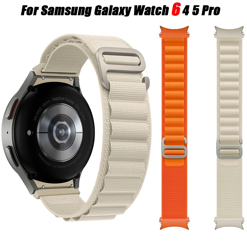 

Strap for Samsung Galaxy Watch 6 4 5 Pro Classic 47mm 43mm Alpine Loop Nylon Bracelet Correa Galaxy Watch 6 5 4 44mm 40mm Band
